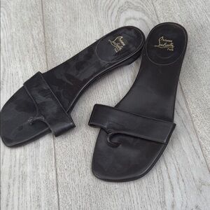 Christian Louboutin Black Slide Sandals